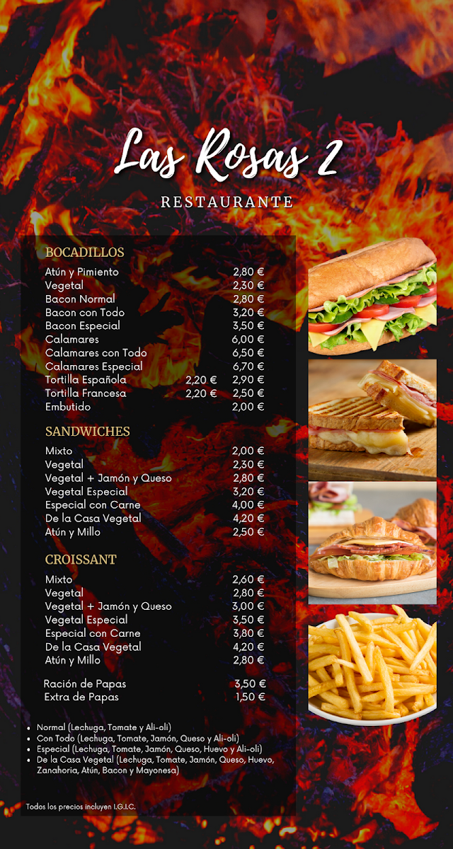 Menu Restaurante Las Rosas 2-2