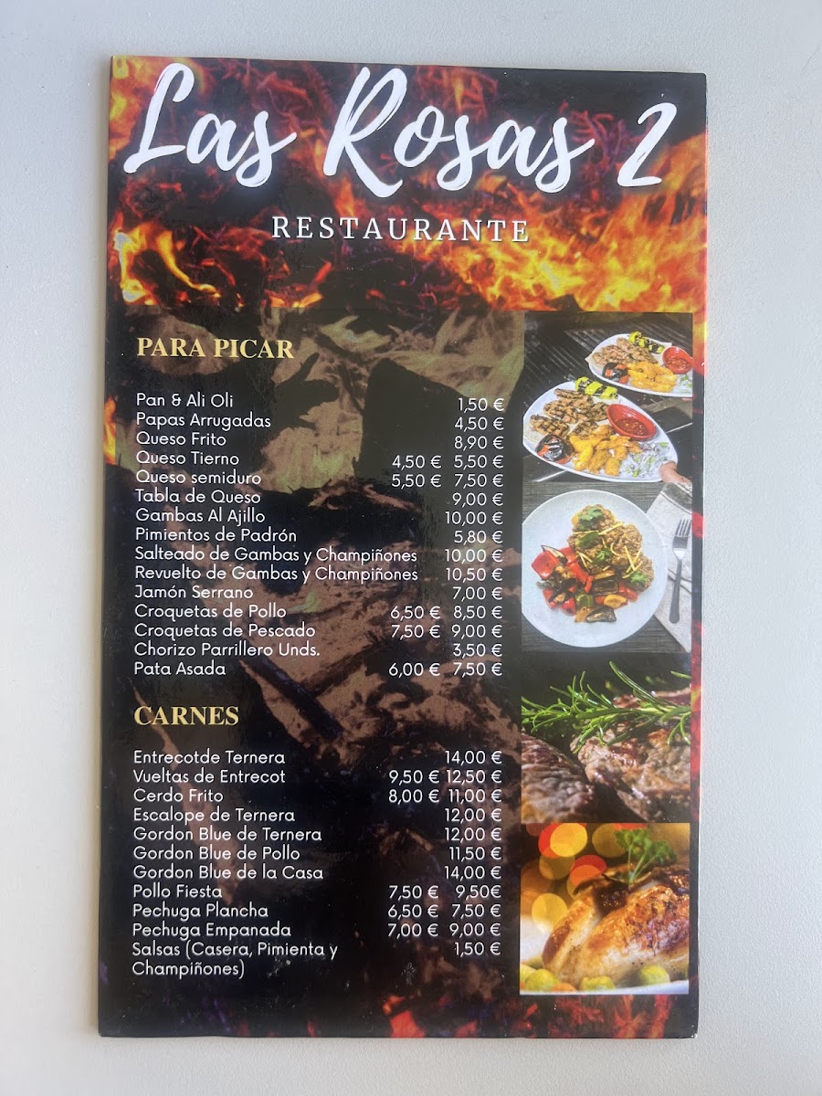 Menu Restaurante Las Rosas 2-5